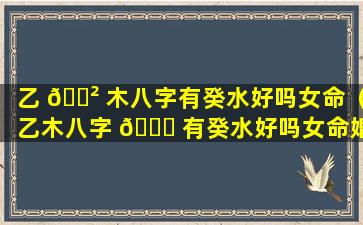 乙 🌲 木八字有癸水好吗女命（乙木八字 🐛 有癸水好吗女命婚姻）